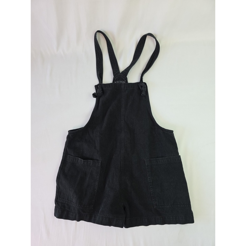 Womens Overall Shorts Miou Muse Size Medium Denim Black